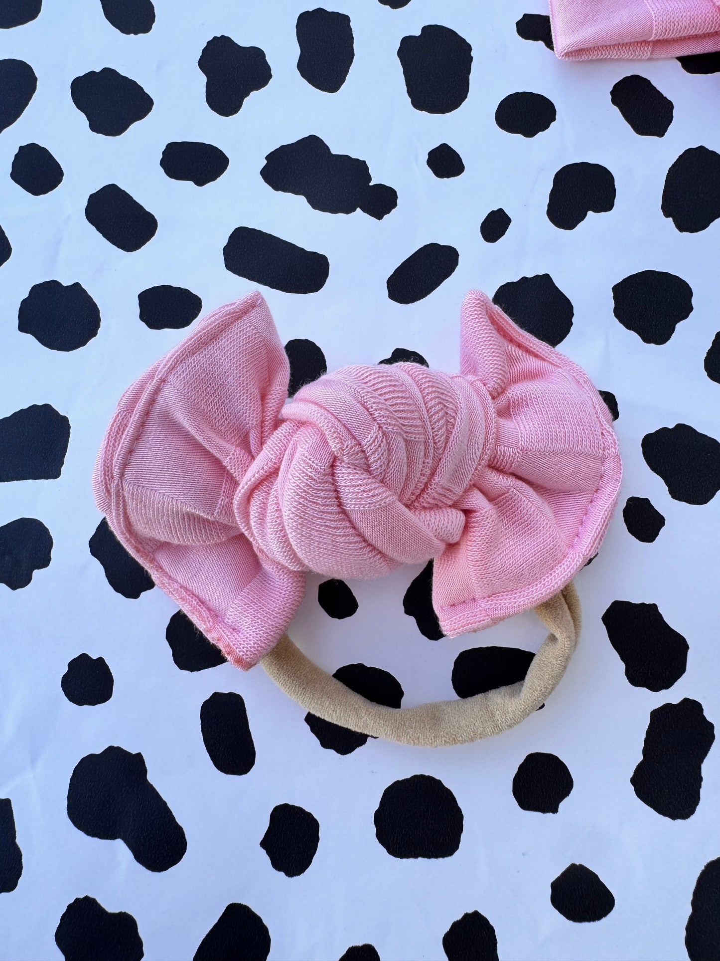 pink checkered nylon bows
