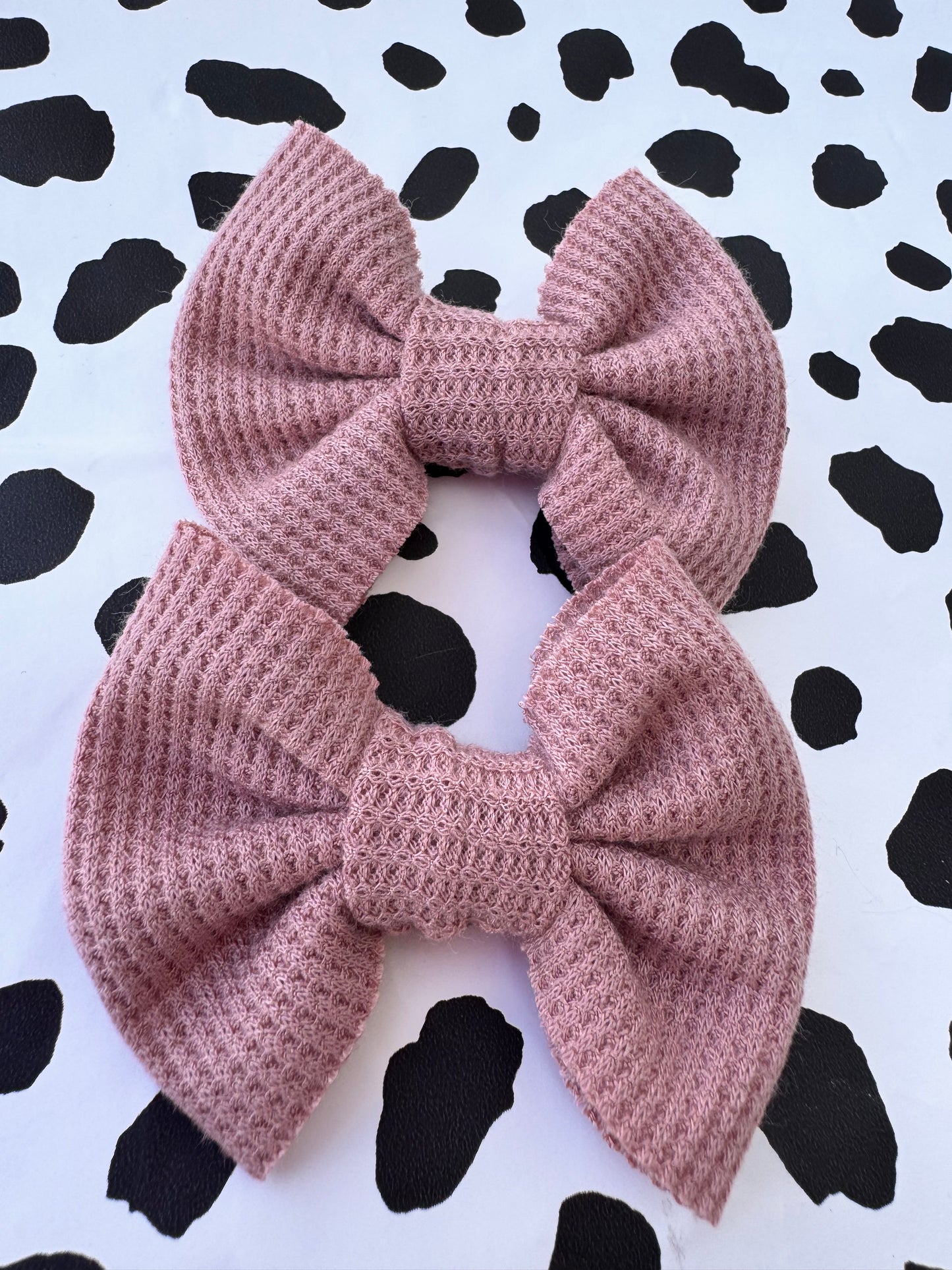 mauve waffle knit piggies