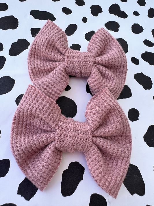 mauve waffle knit piggies