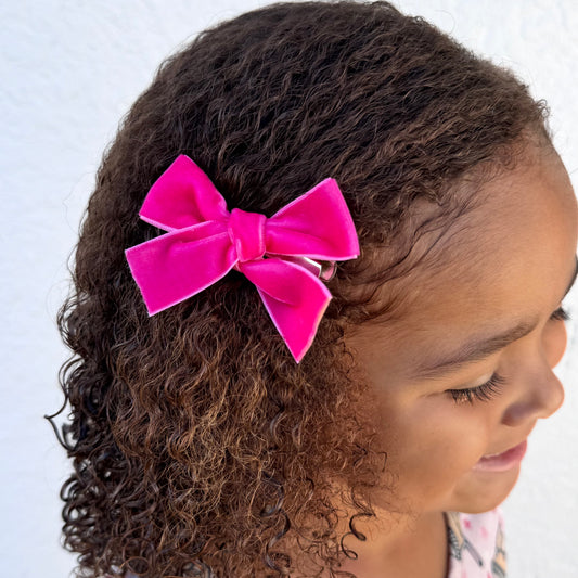 pink velvet bow set (2 pack)