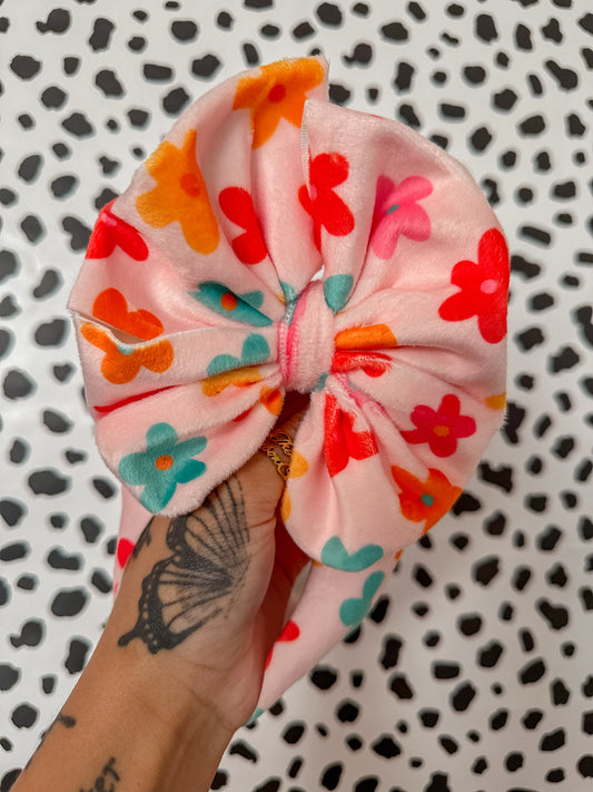 retro flower velvet bows