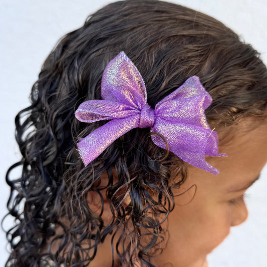 iridescent purple bow set (2 pack)