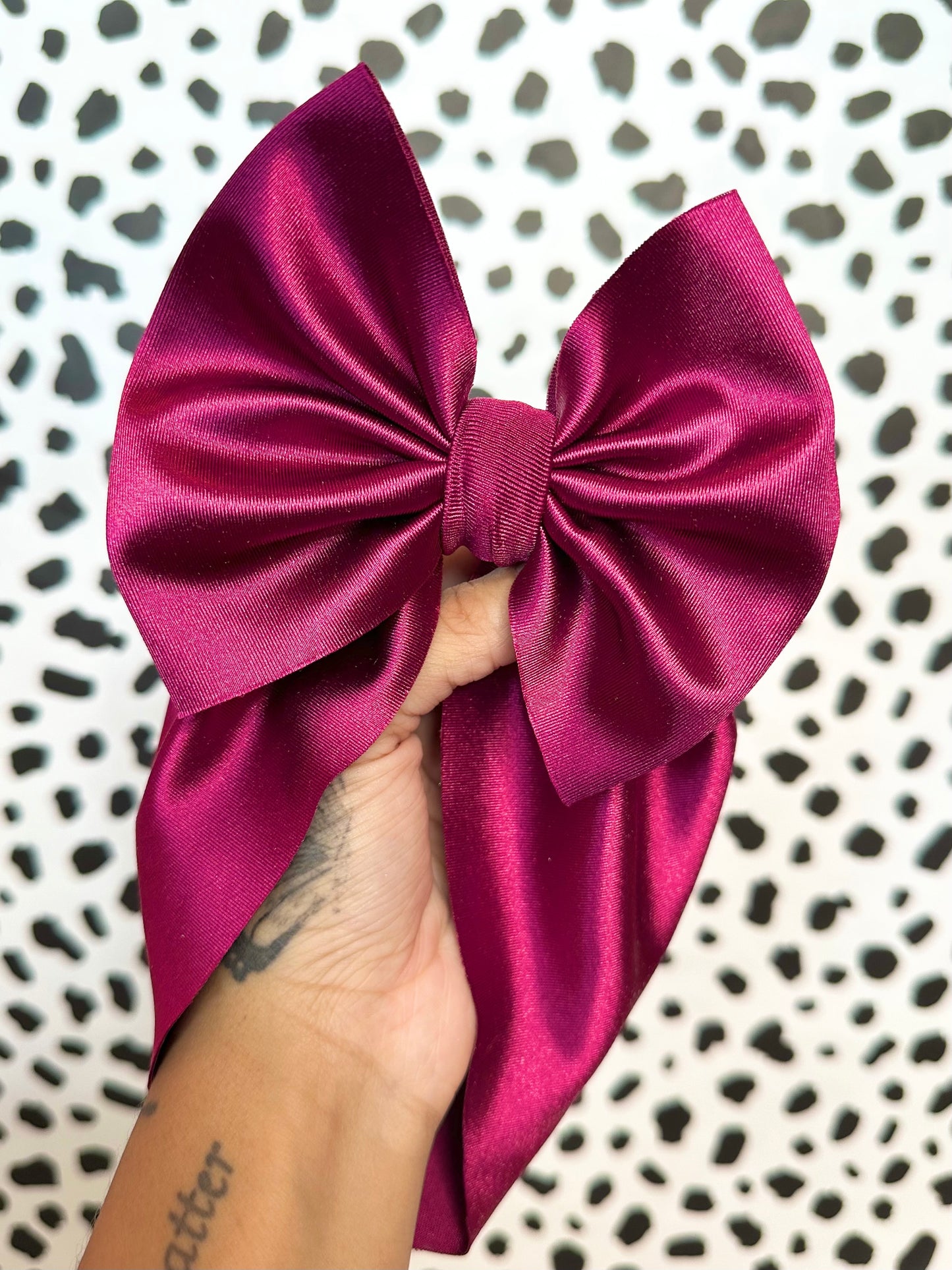 wine satin bows