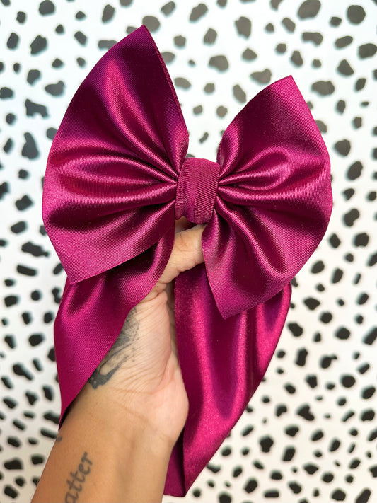 wine satin bows