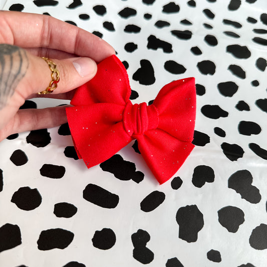 red glitter bows