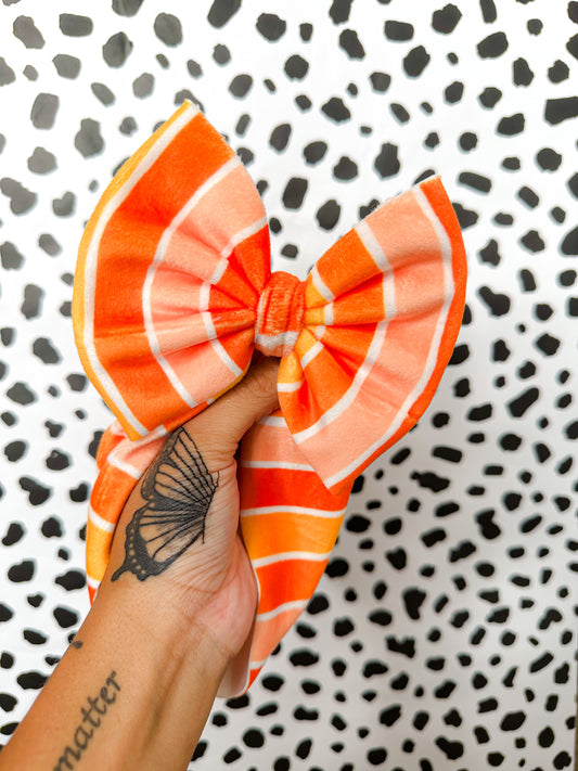 orange stripe velvet bows