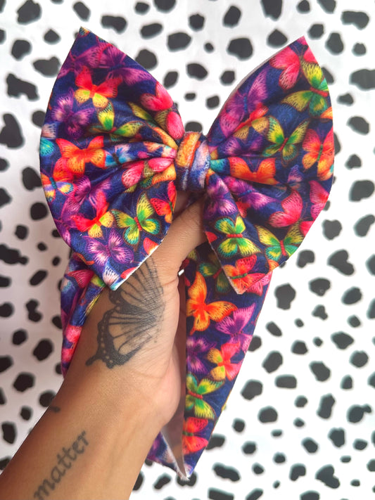 purple butterfly velvet bows