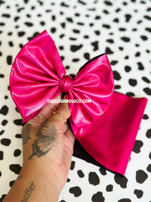 hot pink holographic bows