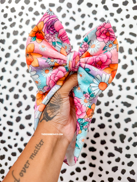 colorful floral velvet bows
