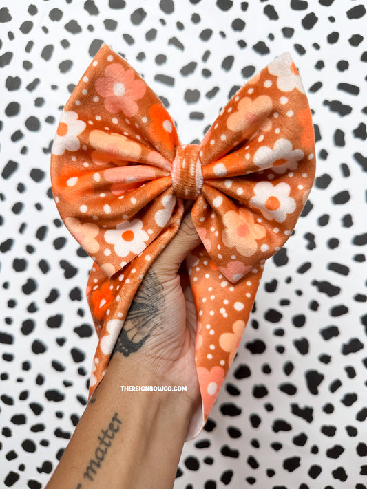neutral flower velvet bows
