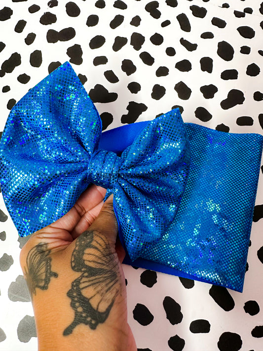 blue shimmer bows
