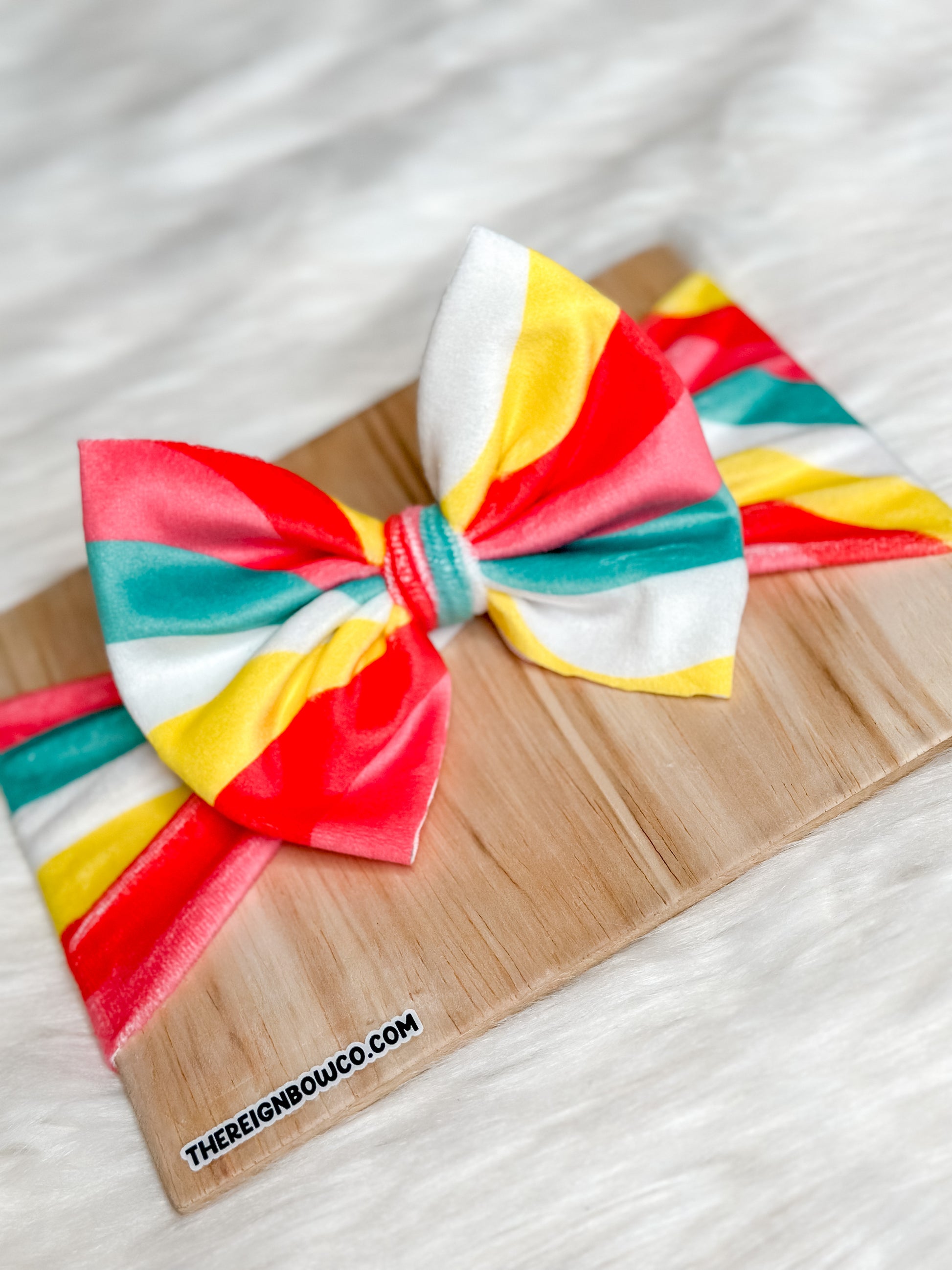 colorful wave velvet bows