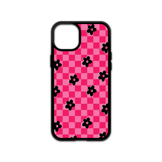 Pink Check Flower Phone Case